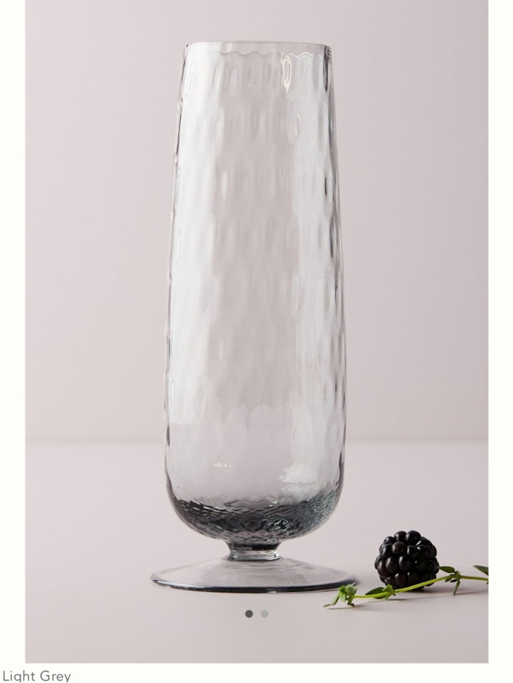 Anthropologie Senna textured glass Flutes -SET OF 4, Light Grey NEW